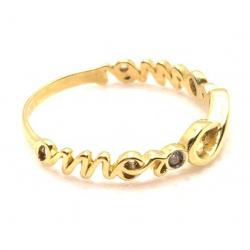 Anel em ouro amarelo 18k com diamantes - 2ANB0040