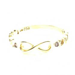 Anel em ouro amarelo 18k com diamantes - 2ANB0040