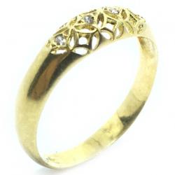 Anel em ouro amarelo 18k filigrana com diamantes - 2ANB0110