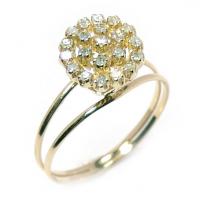 Anel em ouro amarelo 18k com diamantes - Chuveiro - 2ANB0143