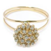 Anel em ouro amarelo 18k com diamantes - Chuveiro - 2ANB0143