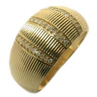 Anel de ouro amarelo 18k com brilhantes - 2ANB0217