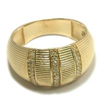 Anel de ouro amarelo 18k com brilhantes - 2ANB0217