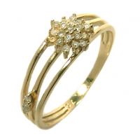 Anel em ouro amarelo 18k com diamantes - Chuveiro - 2ANB0221