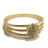 Anel em ouro amarelo 18k com diamantes - Chuveiro - 2ANB0221