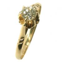 Solitrio em amarelo ouro 18k - Garra espelho - 2ANB0350