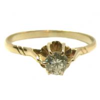 Solitrio em amarelo ouro 18k - Garra espelho - 2ANB0350