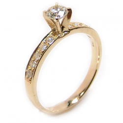 Anel em ouro amarelo 18k com diamantes - 2ANB0376