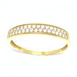 Anel em ouro amarelo 18k com 33 zirconia - 2ANZ0030