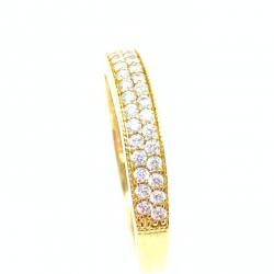 Anel em ouro amarelo 18k com 33 zirconia - 2ANZ0030