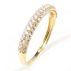 Anel em ouro amarelo 18k com 63 zirconia - 2ANZ0035