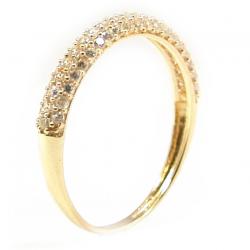 Anel em ouro amarelo 18k com 63 zirconia - 2ANZ0035