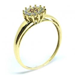 Anel em ouro amarelo 18k com 19 zirconia - 2ANZ0060