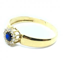 Anel em ouro amarelo 18k com 12 zirconia - 2ANZ0073