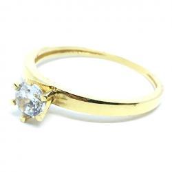 Anel em ouro amarelo 18k com 1 zirconia - 2ANZ0076