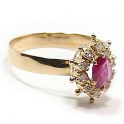 Anel em ouro amarelo 18k com 11 zirconias - 2ANZ0080