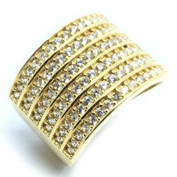 Anel em ouro amarelo 18k com 90 zirconia - 2ANZ090