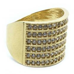 Anel em ouro amarelo 18k com 90 zirconia - 2ANZ090