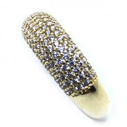 Anel em ouro amarelo 18k com 102 zirconias - 2ANZ0093