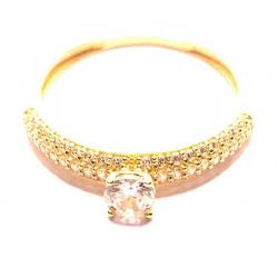 Anel em ouro amarelo 18k com 49 zirconias - 2ANZ0094