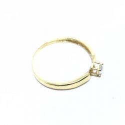 Anel em ouro amarelo 18k com 1 zirconia - 2ANZ0096