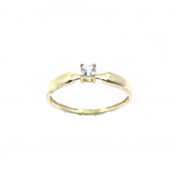 Anel em ouro amarelo 18k com 1 zirconia - 2ANZ0096