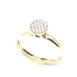 Anel em ouro amarelo 18k com 19 zirconias - 2ANZ0097