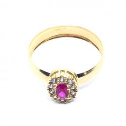 Anel em ouro amarelo 18k com 11 zirconias - 2ANZ0099