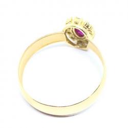 Anel em ouro amarelo 18k com 11 zirconias - 2ANZ0099