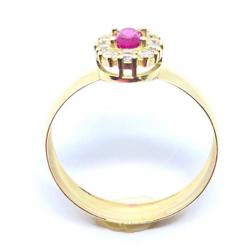 Anel em ouro amarelo 18k com 11 zirconias - 2ANZ0099