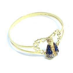 Anel em ouro amarelo 18k com 8 zirconia - 2ANZ0105