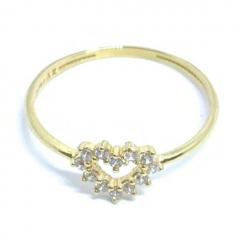 Anel em ouro amarelo 18k com 12 zirconia - 2ANZ0106