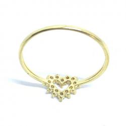 Anel em ouro amarelo 18k com 12 zirconia - 2ANZ0106