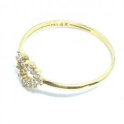 Anel em ouro amarelo 18k com 12 zirconia - 2ANZ0106