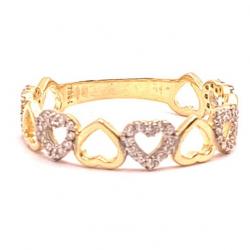 Anel em ouro amarelo 18k com 60 zirconia - 2ANZ0112