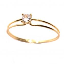 Anel em ouro amarelo 18k com 1 zirconia - 2ANZ0117