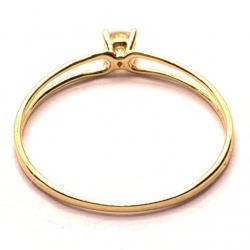 Anel em ouro amarelo 18k com 1 zirconia - 2ANZ0117