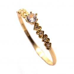 Anel em ouro amarelo 18k com 9 zirconias - 2ANZ0118