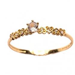 Anel em ouro amarelo 18k com 9 zirconias - 2ANZ0118