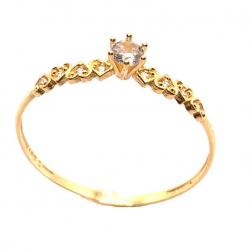 Anel em ouro amarelo 18k com 9 zirconias - 2ANZ0118