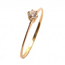 Anel em ouro amarelo 18k com 1 zirconia - 2ANZ0119