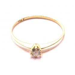 Anel em ouro amarelo 18k com 1 zirconia - 2ANZ0119