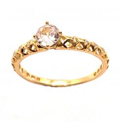 Anel em ouro amarelo 18k com 9 zirconias - 2ANZ0121