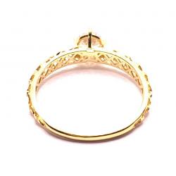Anel em ouro amarelo 18k com 9 zirconias - 2ANZ0121