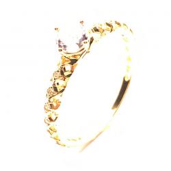 Anel em ouro amarelo 18k com 9 zirconias - 2ANZ0121