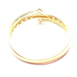Anel em ouro amarelo 18k com 2 zirconias - 2ANZ0122