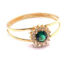 Anel em ouro amarelo 18k com 15 zirconia - 2ANZ0123