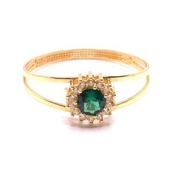 Anel em ouro amarelo 18k com 15 zirconia - 2ANZ0123
