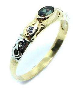 Anel em ouro 18k com pedra sintetica - 2APS0086 (Produto Esgotado)