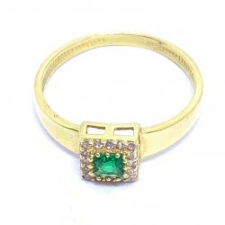 Anel em ouro 18k com pedra sintetica - 2APS0010